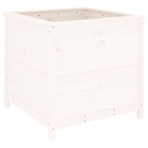 vidaXL Jardini&egrave;re blanc 82,5x82,5x78 cm bois massif de pin
