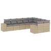 vidaXL Salon de jardin avec coussins 9 pcs beige r&eacute;sine tress&eacute;e