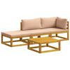 vidaXL Ensemble de Canap&eacute;s 4 pc Naturel Bois d'Acacia Massif