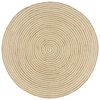 vidaXL Tapis fait &agrave; la main Jute avec design de spirale Blanc 150 cm