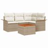 vidaXL Ensemble de canap&eacute; de jardin 5 pc Beige polyrotin