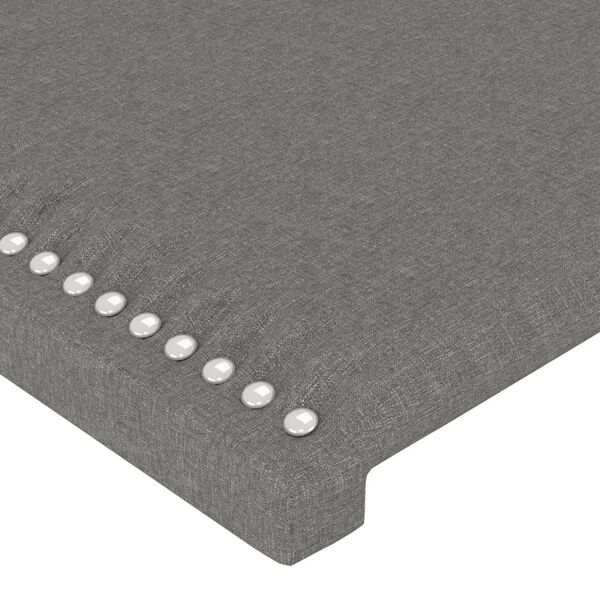 vidaXL T&ecirc;tes de lit 2 pcs gris fonc&eacute; 90x5x78/88 cm tissu