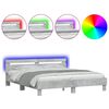 vidaXL Cadre de lit avec LED sans matelas gris b&eacute;ton 160x200 cm