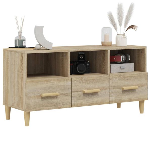 vidaXL Meuble TV Chêne sonoma 102x36x50 cm Bois d'ingénierie