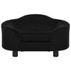 vidaXL Canapé pour chien Noir 67x47x36 cm Peluche