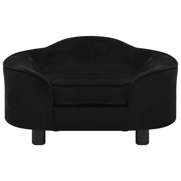 vidaXL Canapé pour chien Noir 67x47x36 cm Peluche