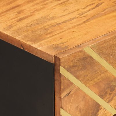 vidaXL Table de chevet marron et noir bois de manguier solide