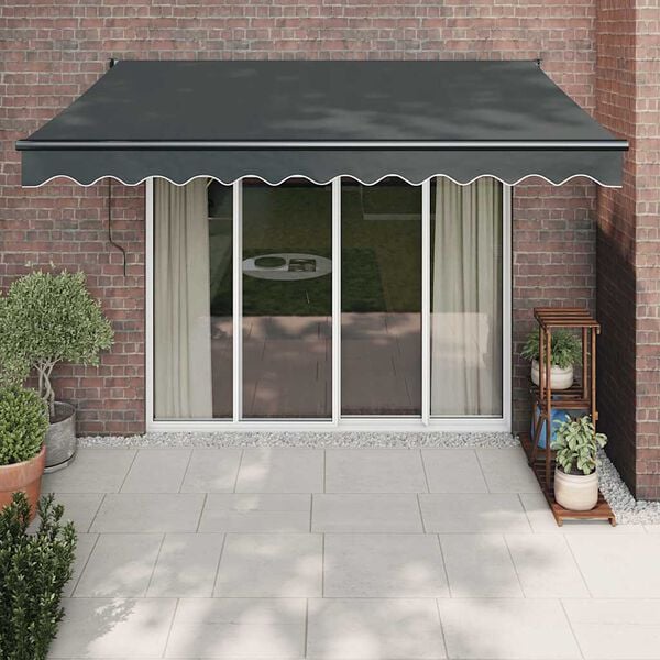 vidaXL Auvent r&eacute;tractable anthracite 3,5x2,5 m tissu et aluminium
