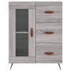 vidaXL Buffet haut Sonoma gris 69,5x34x180 cm Bois d'ing&eacute;nierie