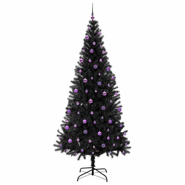 vidaXL Sapin de No&euml;l avec 300 LED avec support Noir 240 cm PVC