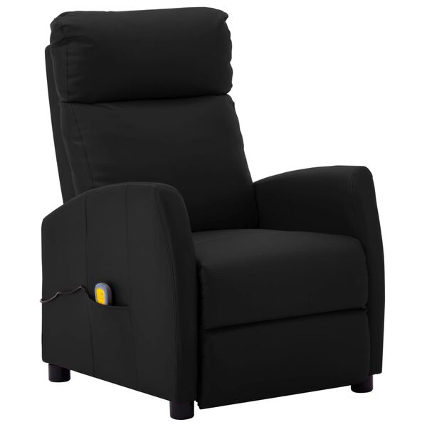 vidaXL Fauteuil de massage Noir Similicuir