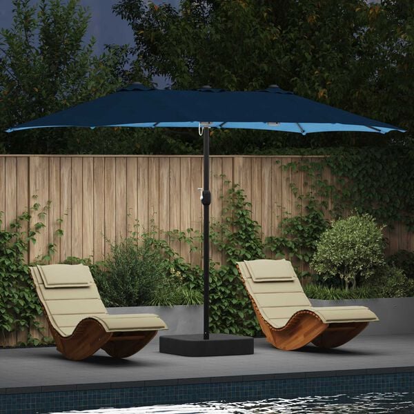vidaXL Parasol de jardin Azur 385 x 209 x 244 cm Polyester