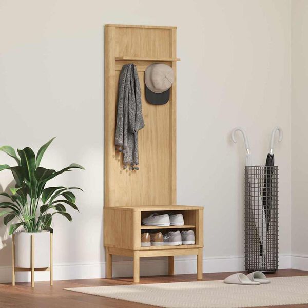 vidaXL Meuble de couloir FLORO Cire marron 50 x 40 x 158 cm