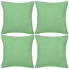vidaXL Housses de coussin 4 pcs Coton Vert pomme 40x40 cm