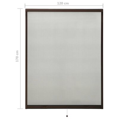 vidaXL Moustiquaire à rouleau pour fenêtres Marron 120x170 cm
