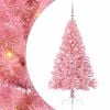 vidaXL Sapin de No&euml;l artificiel pr&eacute;-&eacute;clair&eacute; Rose 150 cm PVC