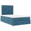 vidaXL Cadre de lit ottoman avec matelas bleu foncé 120x190 cm velours