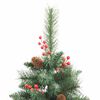 vidaXL Sapin de No&euml;l artificiel Vert 240 cm PVC et m&eacute;tal