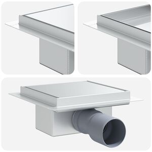vidaXL 2 en 1 Drain de Douche Argent&eacute; 15 x 15 cm Acier Inox 304