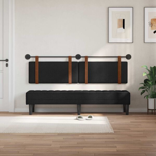 vidaXL T&ecirc;te de lit suspendue Uni Noir 170 x 55 x 5 cm PU antique