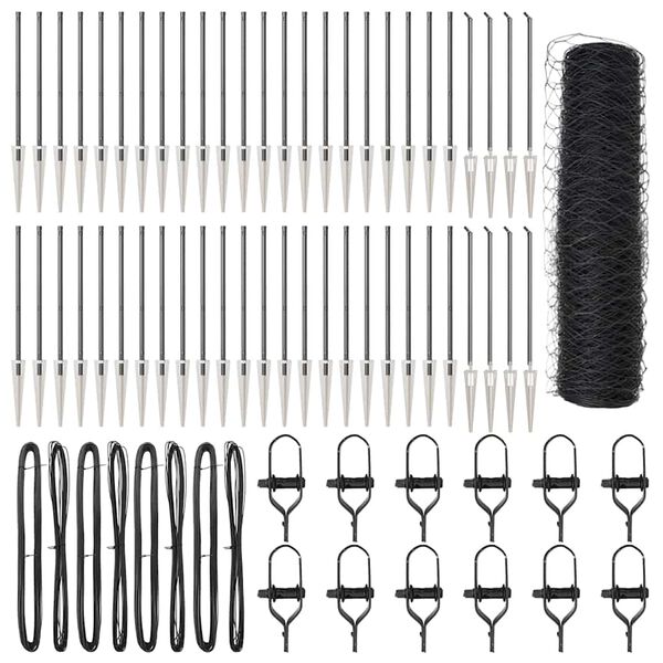 vidaXL Poteau de cl&ocirc;ture. Gris 100 x 1 m (50 mm de maillage)