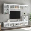 vidaXL Meubles TV avec lumi&egrave;res LED 2 pcs blanc 80x30x30 cm