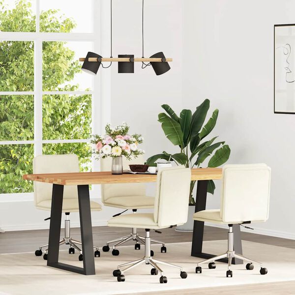 vidaXL Chaises &agrave; manger lot de 4 cr&egrave;me similicuir