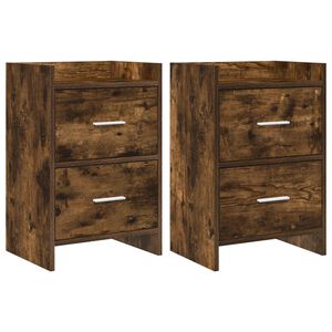 vidaXL Tables de chevet 2 pcs Ch&ecirc;ne fum&eacute; 40 x 30 x 60 cm