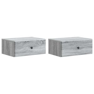 vidaXL Cabinet de chevet mural 2 pcs Sonoma gris 49 x 34,5 x 20 cm
