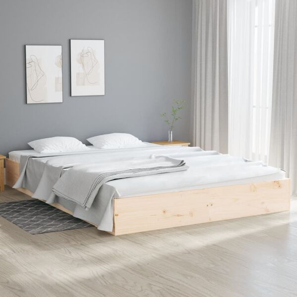 vidaXL Cadre de lit sans matelas bois massif 150x200 cm