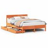 vidaXL Cadre de lit sans matelas cire marron 160x200cm bois pin massif