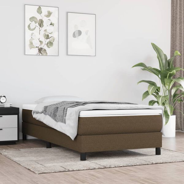 vidaXL Matelas de lit &agrave; ressorts ensach&eacute;s fermet&eacute; moyenne marron fonc&eacute; 120x190x20 cm