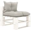 vidaXL Canap&eacute; de milieu palette de jardin avec coussins taupe Bois