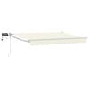 vidaXL Store r&eacute;tractable manuel avec LEDs Cr&egrave;me et Blanc 3 x 2,5 m