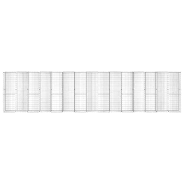vidaXL Mur à gabion avec couvercles Acier galvanisé 900x50x200 cm