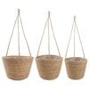 vidaXL Paniers &agrave; plantes en herbe de mer 3 pcs Naturel &Oslash;26 x 19 cm