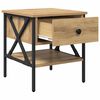 vidaXL Table de chevet avec tiroir ch&ecirc;ne artisanal 40 x 42 x 45 cm