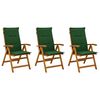 vidaXL Chaises de jardin inclinables 3 pc Naturel Bois d'Acacia Massif