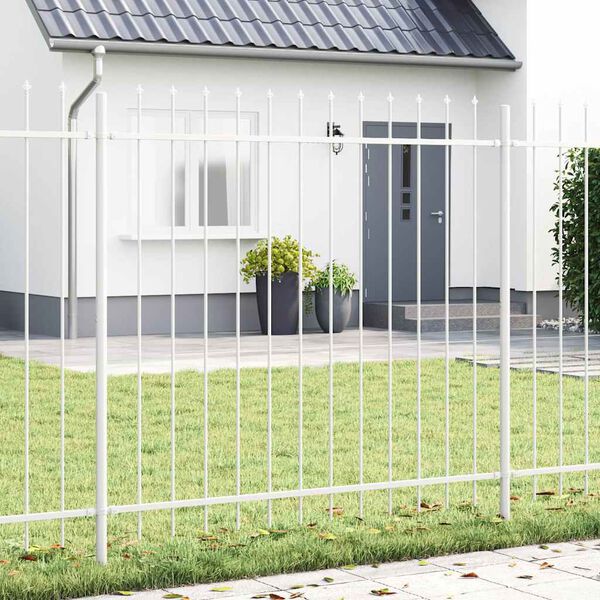 vidaXL Cl&ocirc;ture de jardin 9 pcs Blanc 15,3 x 1,5 m