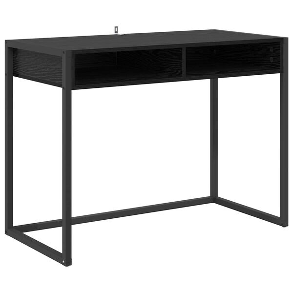 vidaXL Bureau Ch&ecirc;ne noir 100 x 50 x 75 cm Bois d'ing&eacute;nierie