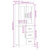 vidaXL Buffet haut Ch&ecirc;ne fum&eacute; 69,5x34x180 cm Bois d'ing&eacute;nierie