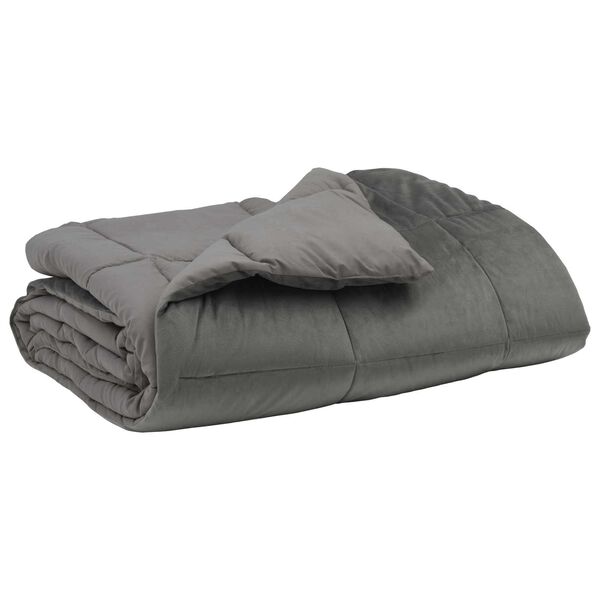 vidaXL Duvet complet toute l'ann&eacute;e Gris clair 140 x 220 cm Microfibre