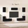 vidaXL Ensemble meuble TV 7 pcs Ch&ecirc;ne noir Bois d'ing&eacute;nierie