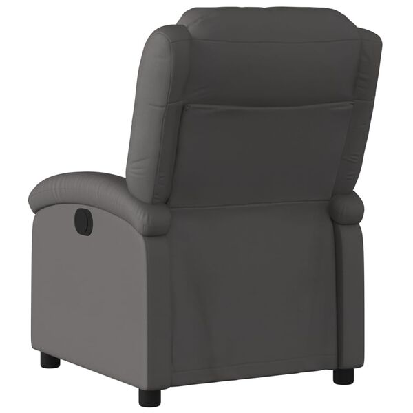 vidaXL Fauteuil inclinable gris cuir v&eacute;ritable