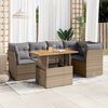 vidaXL Salon de jardin avec coussins 6 pcs beige r&eacute;sine tress&eacute;e