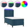 vidaXL Sommier &agrave; lattes de lit matelas et LED Bleu fonc&eacute; 100x200 cm