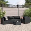 vidaXL Salon de jardin 6 pcs avec coussins Noir Résine tressée