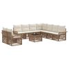 vidaXL Ensemble de canap&eacute; de jardin 10 pcs Beige polyrotin