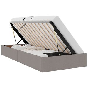 vidaXL Cadre de lit ottoman avec stockage Taupe 90 x 190 cm tissu
