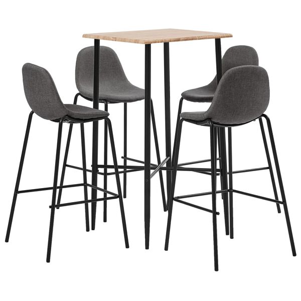 vidaXL Ensemble de bar 5 pcs Tissu Taupe